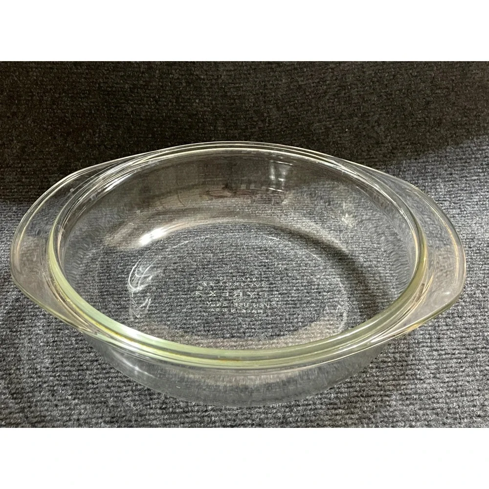 Vintage Pyrex 687-C Clear Glass Ovenroaster Round Casserole Baking Dish USA 2 Qt